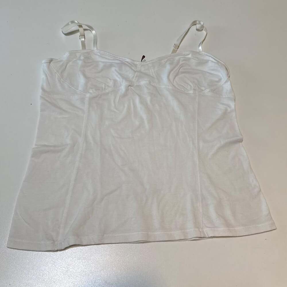 Vintage Y2K Coquette Fairy Angel Ballerina Babydoll Bust Detail White Tank Top